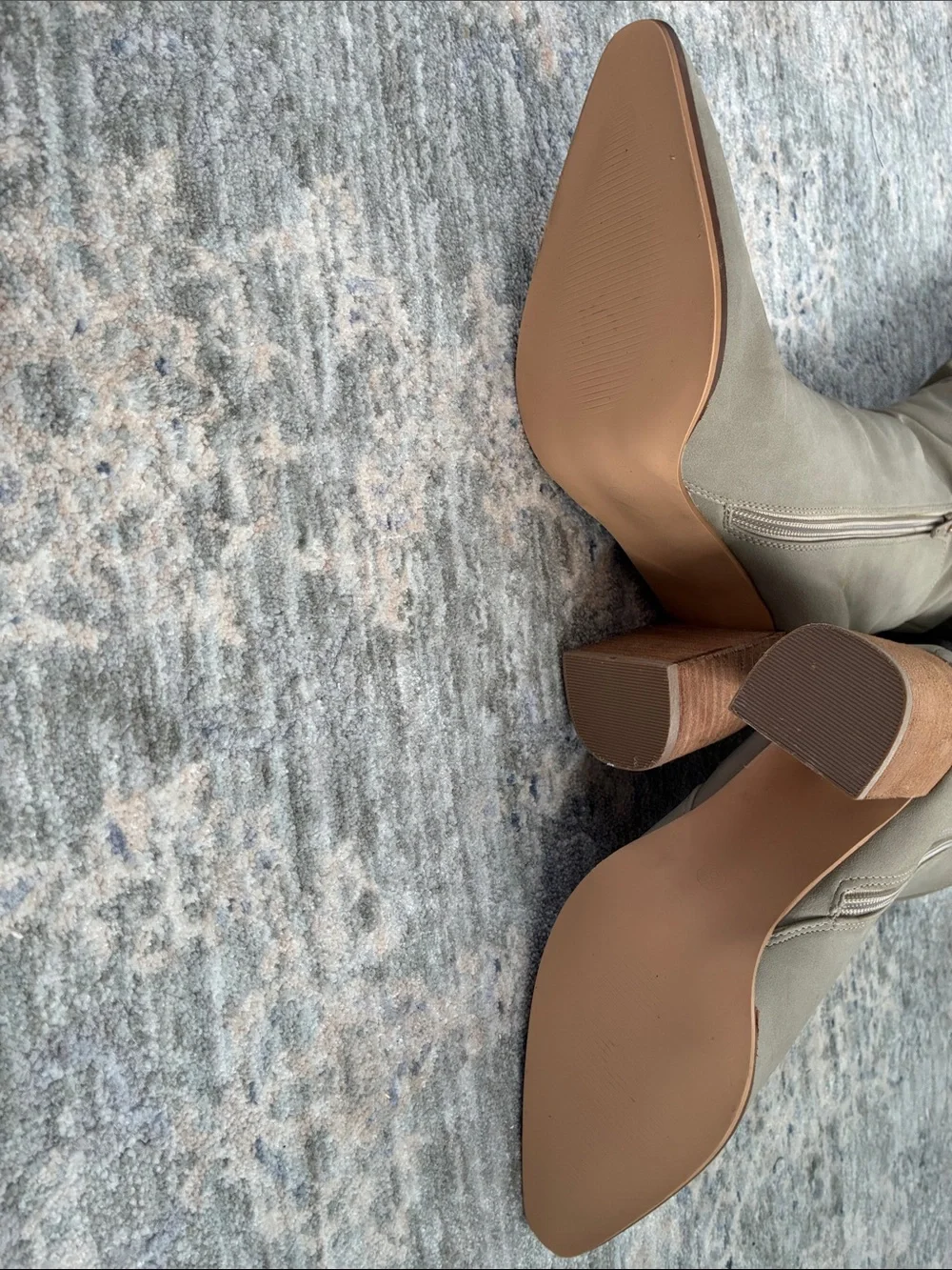 Ccocci Tall Slouchy Knee-High Boots in Taupe w/ Stacked Wood Heel 8